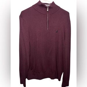 ⚡️Nautica Men's Burgundy Zip-Up Sweater Size Medium